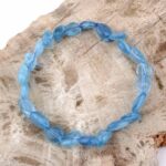 großes Aquamarin Ø 8 x 10 mm Nugget Edelstein Armband flexibel und dehnbar Edelsteine Heilsteine bei Wunderstein24