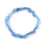 großes Aquamarin Ø 8 x 10 mm Nugget Edelstein Armband flexibel und dehnbar Edelsteine Heilsteine bei Wunderstein24