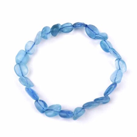 großes Aquamarin Ø 8 x 10 mm Nugget Edelstein Armband flexibel und dehnbar Edelsteine Heilsteine bei Wunderstein24