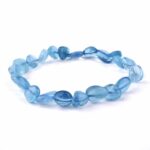 großes Aquamarin Ø 8 x 10 mm Nugget Edelstein Armband flexibel und dehnbar Edelsteine Heilsteine bei Wunderstein24