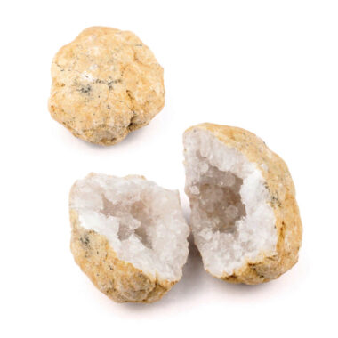 großes Bergkristall Natur Drusen-Paar | Nussgeode Ø 60 – 75 mm Gewicht 140 – 160 g Edelsteine Heilsteine bei Wunderstein24