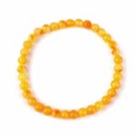 Bernstein Ø 6 mm Kugel | Perlen Armband flexibel und dehnbar Edelsteine Heilsteine bei Wunderstein24