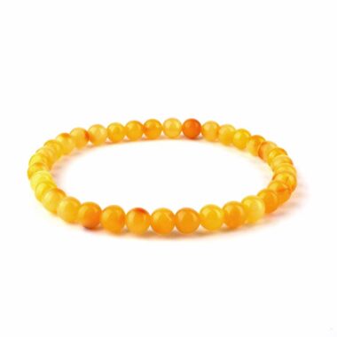 Bernstein Ø 6 mm Kugel | Perlen Armband flexibel und dehnbar Edelsteine Heilsteine bei Wunderstein24