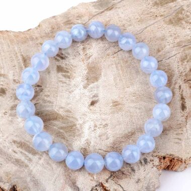 Chalcedon Ø 8 mm Kugel | Perlen Armband flexibel und dehnbar Edelsteine Heilsteine bei Wunderstein24