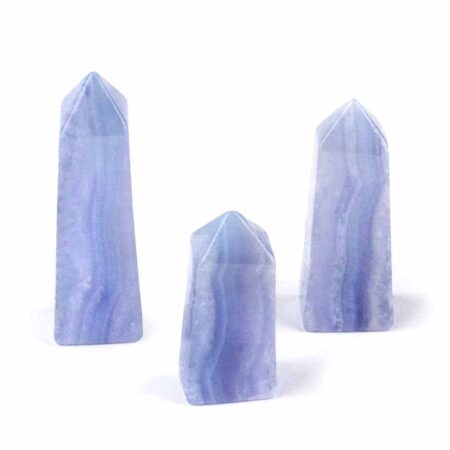 Chalcedon blau Kristall | Obelisk | Spitze Höhe 20 – 65 mm aus Namibia Edelsteine Heilsteine bei Wunderstein24