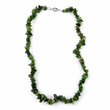 Nephrit | Jade Kette Länge ca. 45 cm mit Karabiner-Verschluss Edelsteine Heilsteine bei Wunderstein24
