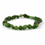 Nephrit | Jade Ø 7 x 8 mm Nugget Edelstein Armband flexibel und dehnbar Edelsteine Heilsteine bei Wunderstein24