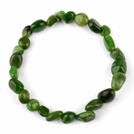 Nephrit | Jade Ø 7 x 8 mm Nugget Edelstein Armband flexibel und dehnbar Edelsteine Heilsteine bei Wunderstein24
