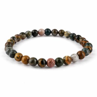 Ozean Jaspis Ø 6 mm Kugel | Perlen Armband flexibel und dehnbar Edelsteine Heilsteine bei Wunderstein24
