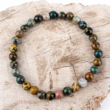 Ozean Jaspis Ø 6 mm Kugel | Perlen Armband flexibel und dehnbar Edelsteine Heilsteine bei Wunderstein24