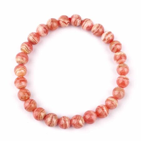Rhodochrosit Ø 7 mm Kugel | Perlen Armband flexibel und dehnbar Edelsteine Heilsteine bei Wunderstein24