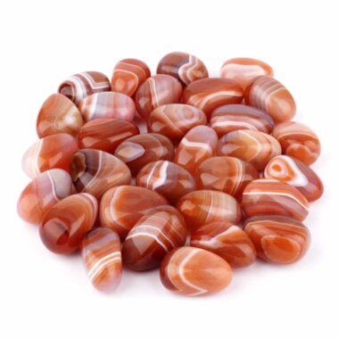 Achat | Streifenachat Trommelsteine orange | rosa Ø ca. 25 – 30 mm Edelsteine Heilsteine bei Wunderstein24
