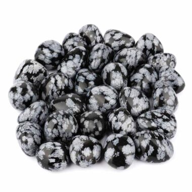 Schneeflocken – Obsidian Trommelsteine Ø ca. 25 – 35 mm Edelsteine Heilsteine bei Wunderstein24