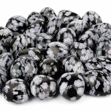 Schneeflocken – Obsidian Trommelsteine Ø ca. 25 – 35 mm Edelsteine Heilsteine bei Wunderstein24